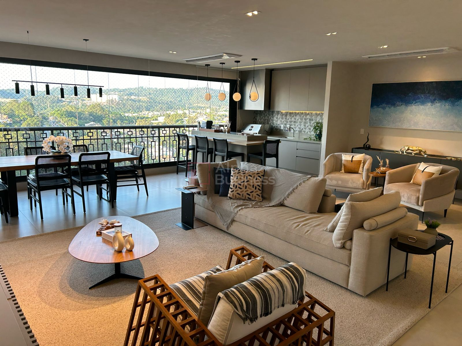 Apartamento mobiliado com 4 suítes, 228 m² – venda por R$ 5.350.000 ou aluguel por R$ 36.500/mês – Edifício Átria – Barueri/SP - view 1